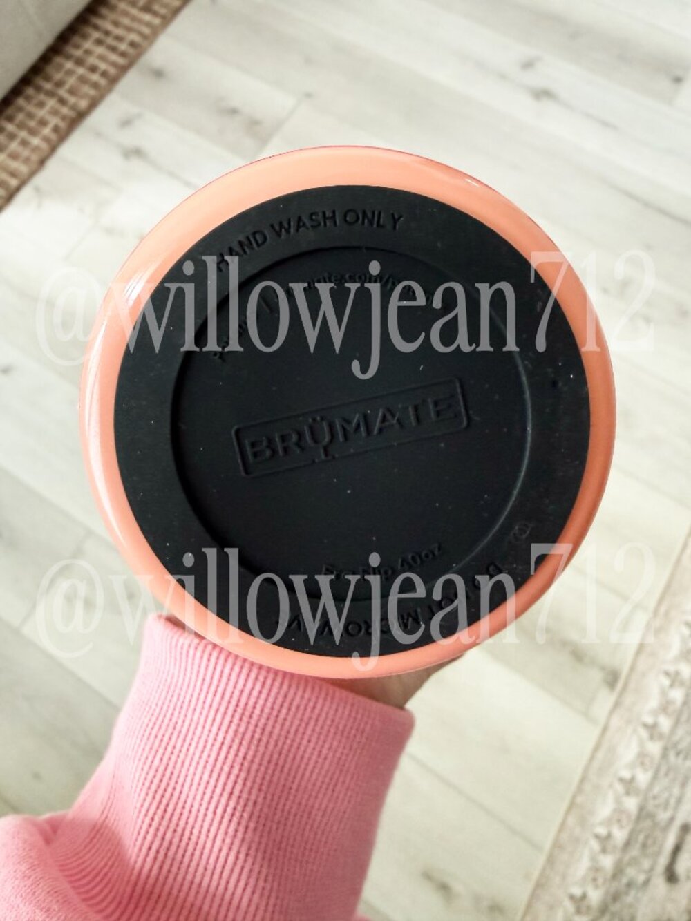 BruMate 40oz Stainless Steel Era Flip Water Bottle - Peach Gingham Madi Nelson - Picture 3 of 8
